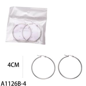 Σκουλαρίκια Κρίκοι 4cm Silver