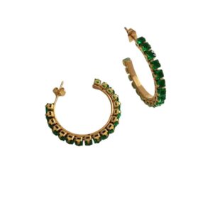 Σκουλαρίκια Maron Gold & Green